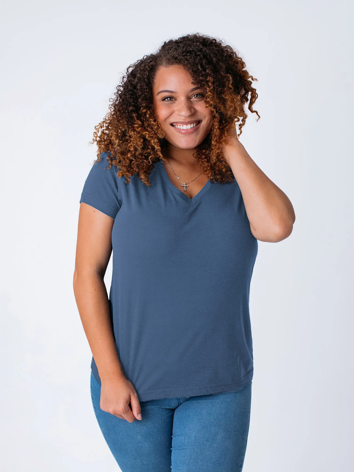 Women's Monsoon Blue V-Neck