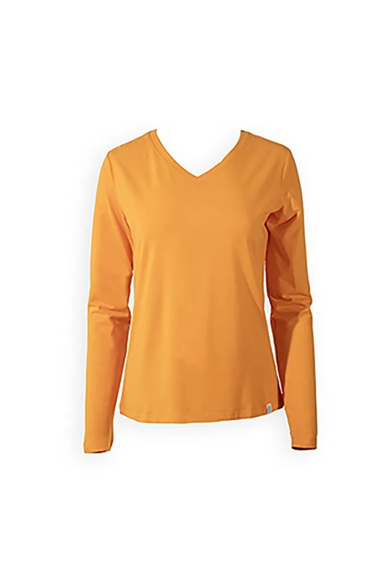Women's Morada Everyday Long Sleeve V-Neck T-Shirt | Light Blue Heather