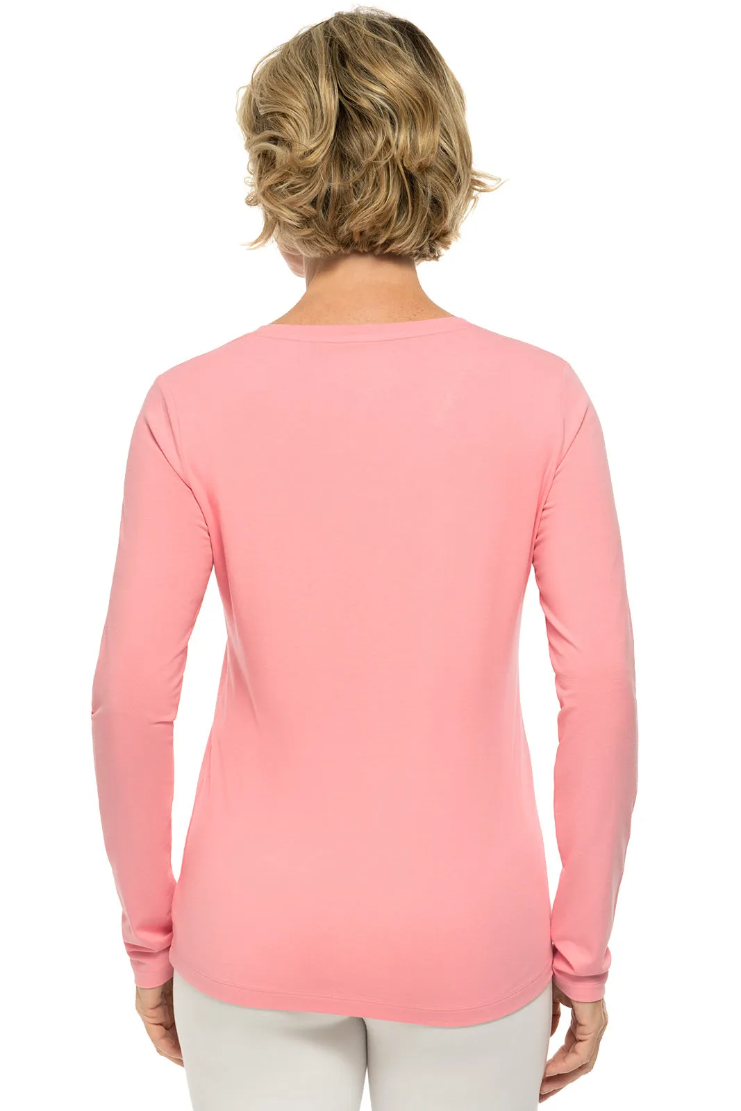 Women's Morada Everyday Long Sleeve V-Neck T-Shirt | Light Blue Heather