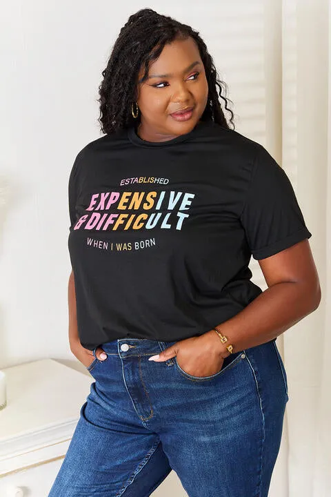 Women's Simply Love Slogan Graphic Cuffed Sleeve T-Shirt