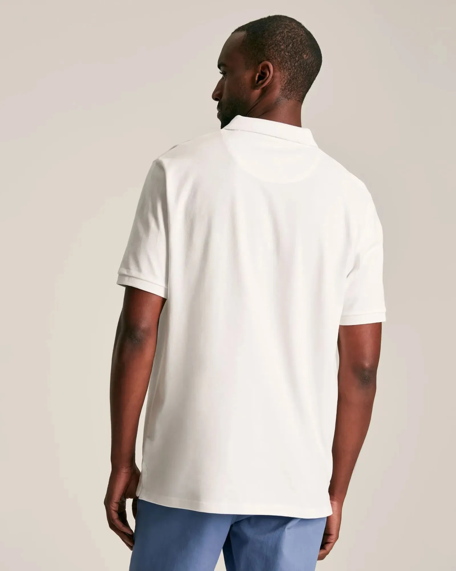 Woody White Regular Fit Cotton Pique Polo Shirt