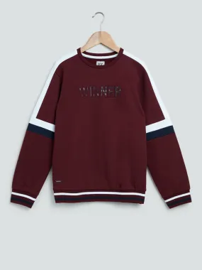 Y&F Kids Wine Text Design Cotton T-Shirt